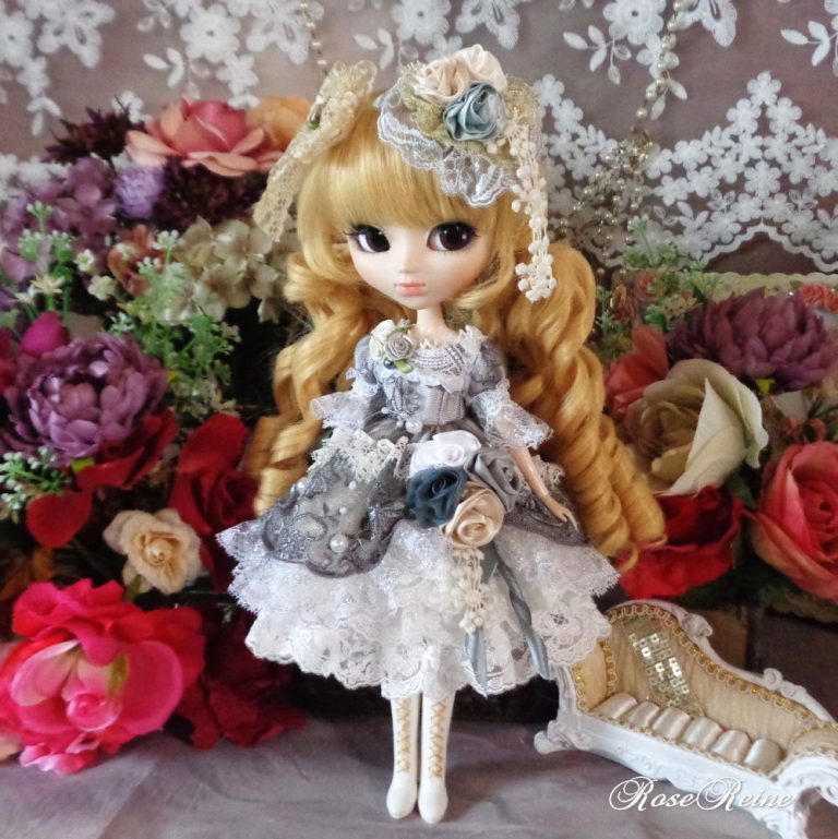 ロリータロマンス グレージュシンフォニーのトリプルフリルドールドレス豪華4点セット