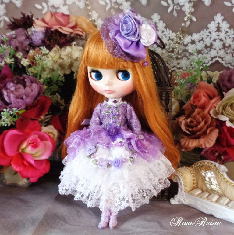 ロリータロマンス ミステリーパープルの妖精 クラシカルフリルドールドレス豪華4点セット