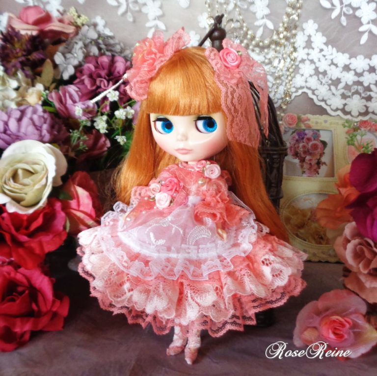 ロリータロマンス マカロンピンクの妖精 エプロン＆ブーケブローチ付きドールドレス豪華7点セット